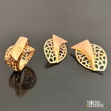 Brincos Folhas Vazadas, Banho a Ouro 18k