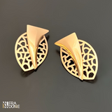 Brincos Folhas Vazadas, Banho a Ouro 18k