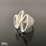 Anel Foglio, Acetinado, Banho em Prata