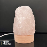 Luminária, com pedra natural, quartzo rosa