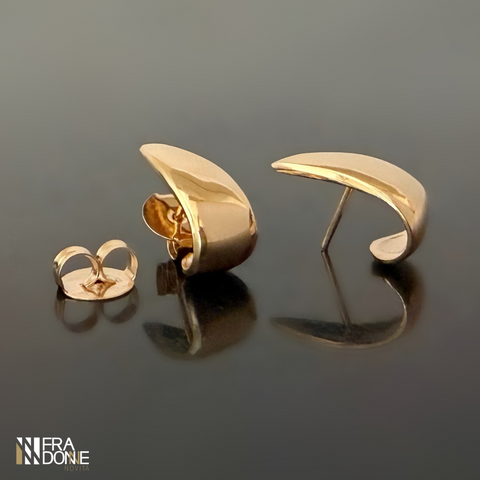 Brincos Modelo Argola em Gota, Banhada a Ouro 18k