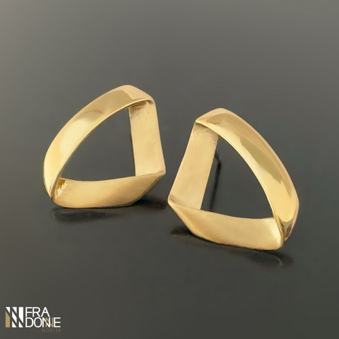 Brincos Origami, Banho a Ouro 18k