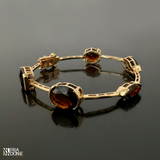 Bracelete com cristais, em tom de Whisky, banhado a ouro 18k