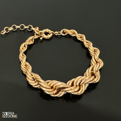 Pulseira, cordão baiano em degrade, banho a ouro 18k