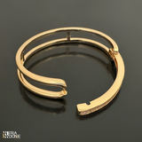 Bracelete com fio de zircônias, banhado a ouro 18k