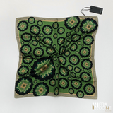 Lenço italiano de seda floral verde