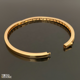 Bracelete cravejado com fio de zircônias II, banho a ouro 18k