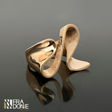 Anel wave, banho a ouro 18k
