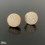 Brincos Luminus com zircônias cravejadas, banho a ouro 18k