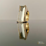 Anel Sovrano com cristal incolor, banho a ouro 18k
